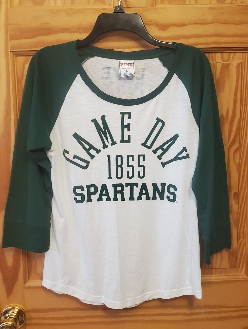 VICTORIA'S SECRET PINK Michigan State MSU  T Shirt Top Large